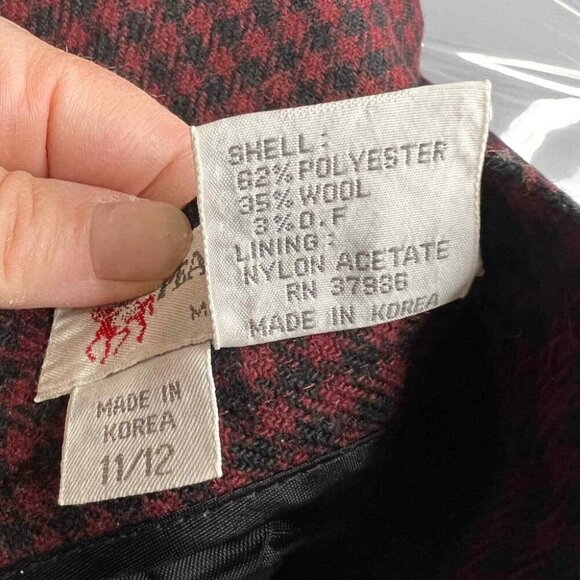 Peabody House VTG 11/13 MDN 8/10 Wool Blend Houndstooth Plaid Midi Skirt career - Picture 6 of 7